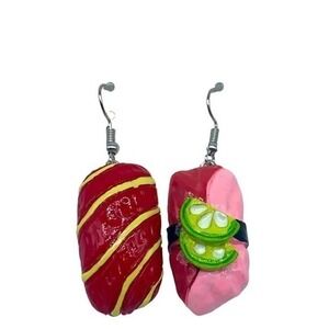 Unbranded NEW red,pink and white sushi earrings